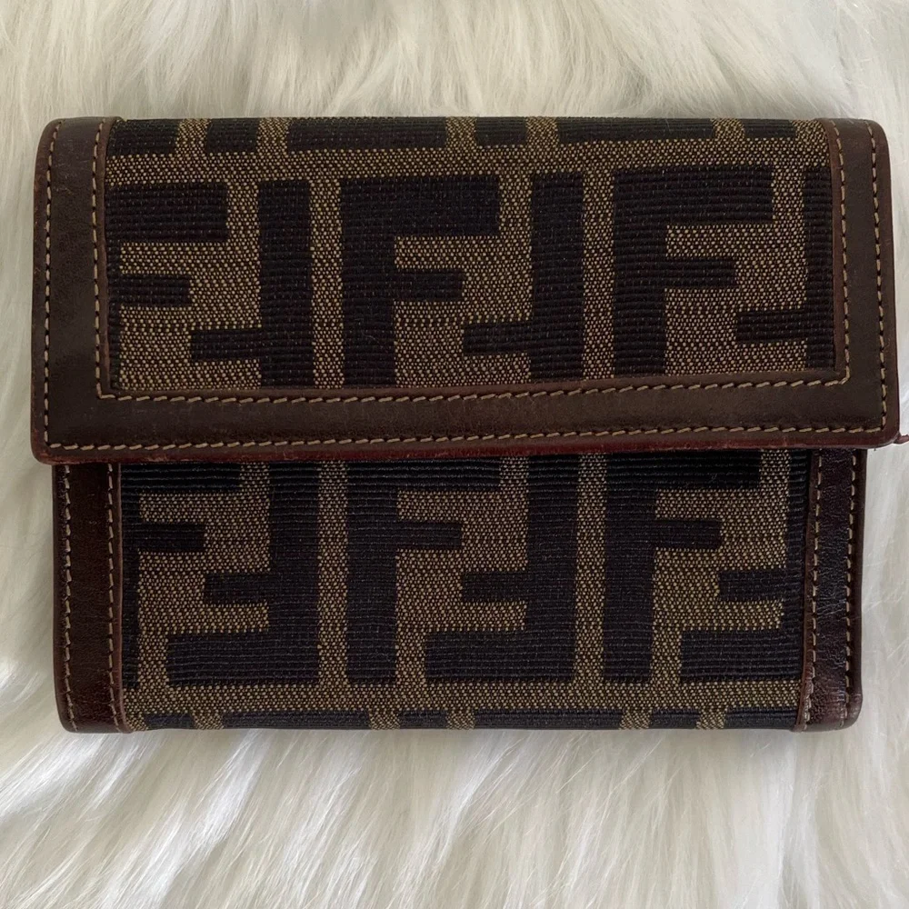 FENDI Zucca Trifold Wallet EUC Authenticity Guaranteed